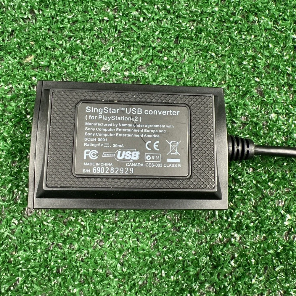 Genuine Singstar USB Converter Microphone‎ Dongle For PlayStation PS2 PS3
